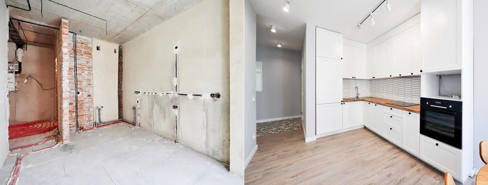Antes y después de reforma de cocina en Lleida, renovación completa de cocina antigua a cocina moderna